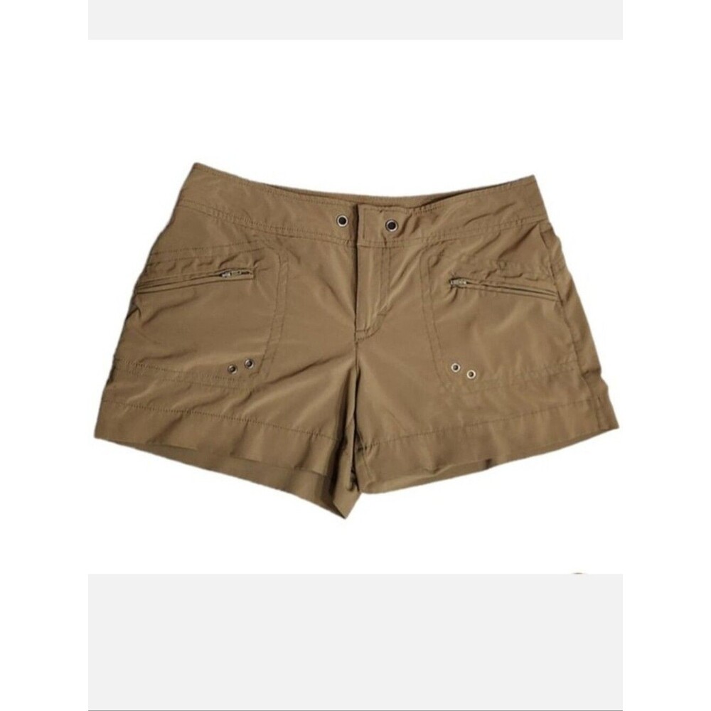 Athleta Olive Green Athletic Shorts with Pockets Quick Dry S